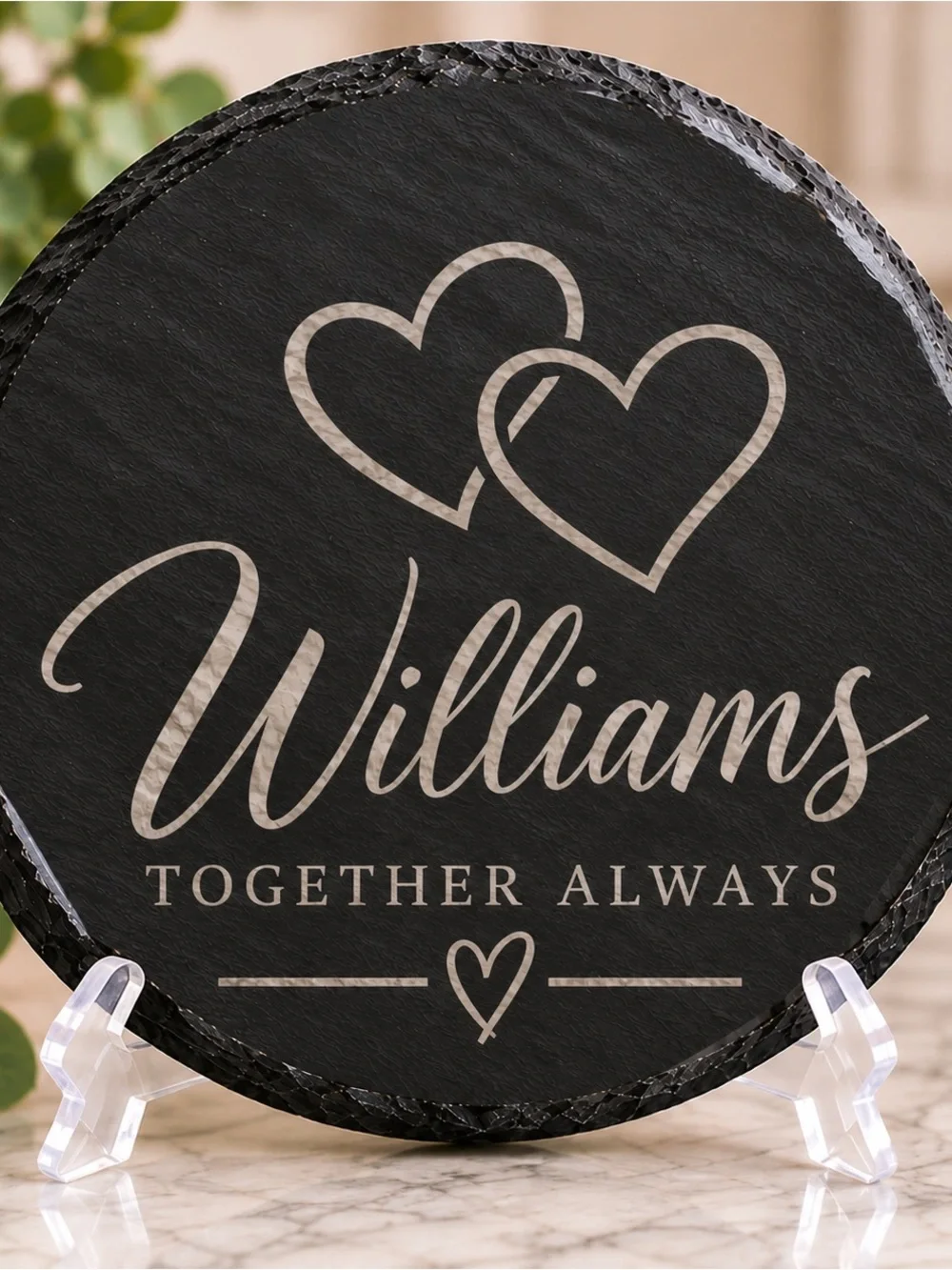 Personalized Name Black Slate Decorative Plate